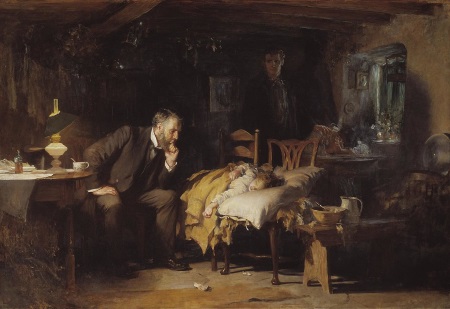 "The Doctor" auf einem Gemlde von  Sir Luke Fildes aus dem Jahr 1891