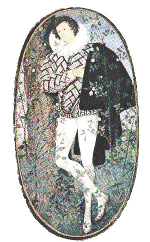 Miniatur eines Kavaliers von Nicholas Hilliard, um 1588, Victoria & Albert Museum, London