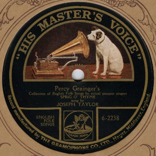 Schallplatte von Joseph Taylor fürs Grammophon aus dem Jahr 1908