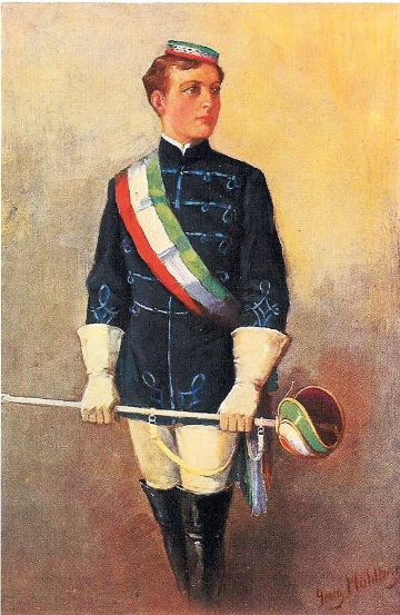 Zum ersten Mal in Wichs (Student in Festtracht), Gemälde von Georg Mühlberg (1900)