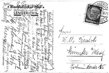 Die Kartenr&uuml;ckseite mit der Unterschrift von Friedrich Tassemeyer