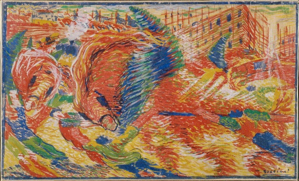 Umberto Boccioni, Skizze von "Die Stadt erhebt sich" (1910)