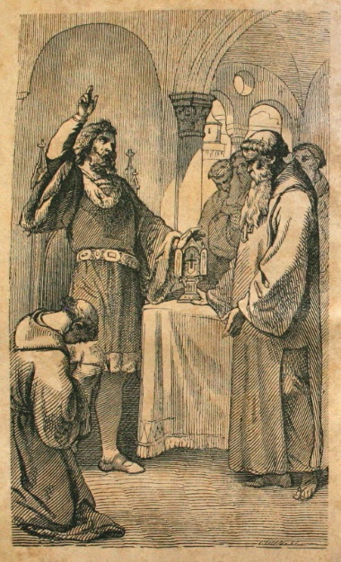 Leopold V. (Österreich) schenkt dem Stift Heiligenkreuz die Kreuzreliquie, die er 1188 in Jerusalem erworben hatte
