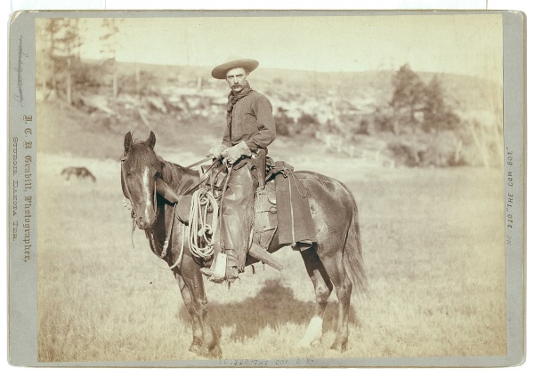 Altes Wilder Westen Foto: Cowboy, South Dakota, Foto von John C. H. Grabill, um 1888